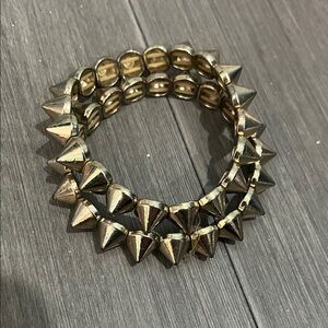Gold Spike Stretch Bracelet Set